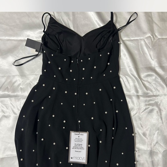 City Studio Black Dress with Pearl Details - Picture 2 of 4